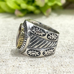 Bague Argent Ethnique Porcelaine tigrée - JALAN