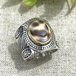 Charger l&#39;image dans la galerie, Bague Argent Ethnique Porcelaine tigrée - JALAN
