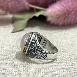 Bague Argent Végétal Quartz rose JALAN – It Bijoux