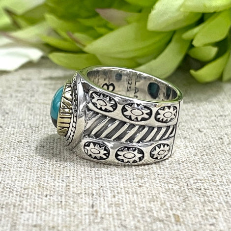 Bague Argent Ethnique Turquoise