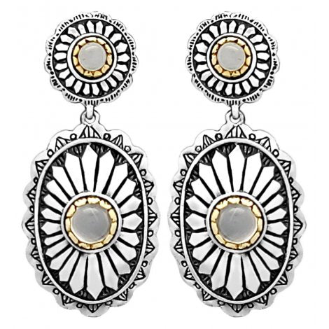 Boucles d'oreilles Argent Pierre de Lune - JALAN